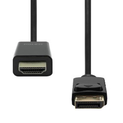 DisplayPort - HDMI kabel, sort