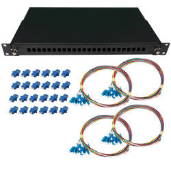 Fiber patchpanel 24 port kit (24x LC adaptor, 48 pigtails)