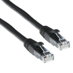1,00 Meter Netværkskabel HQ, Kategori 6A, SORT